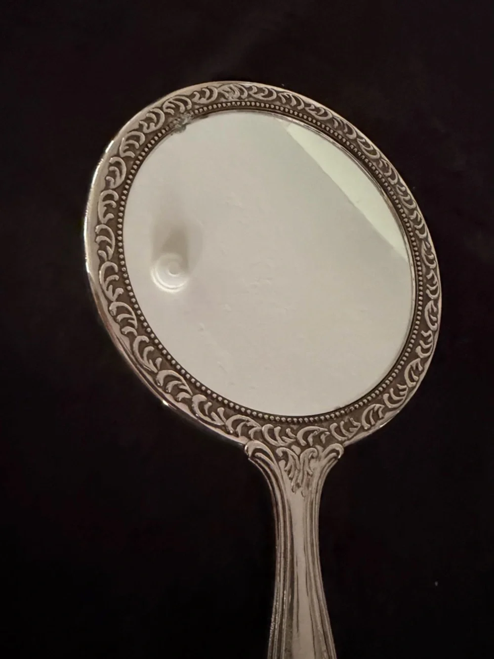 Vintage Silvery Plated Dressing Mirror